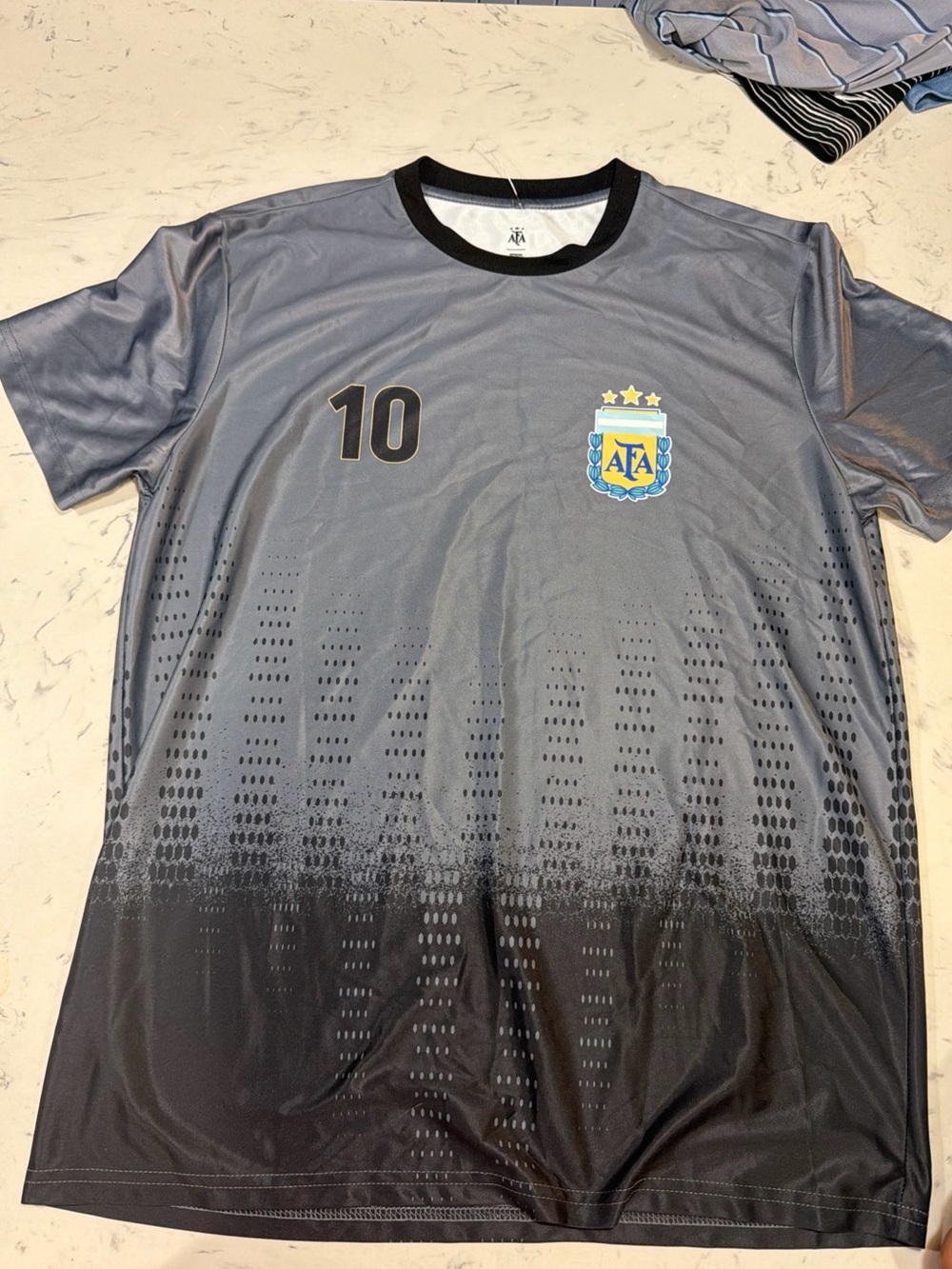 New  Messi #10 Argentina AFA Gray Soccer Jersey Size M